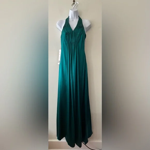 Laundry by Shelli Segal Los Angeles 100% silk teal maxi dress formal size 2 Laundry by Shelli Segal Los Angeles 100% silk teal maxi dress formal size 2